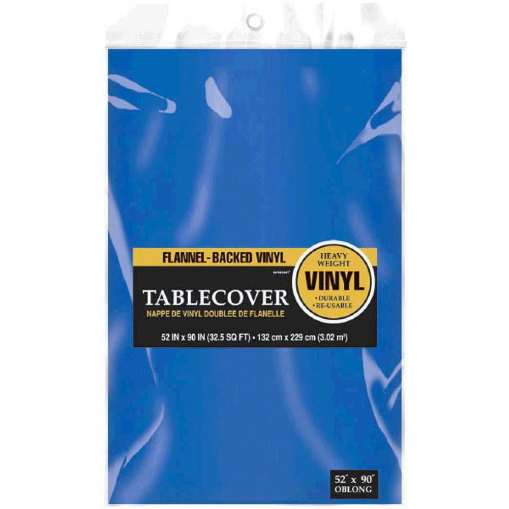 Bright Royal Blue Fabric Backed Rectangle Tablecover