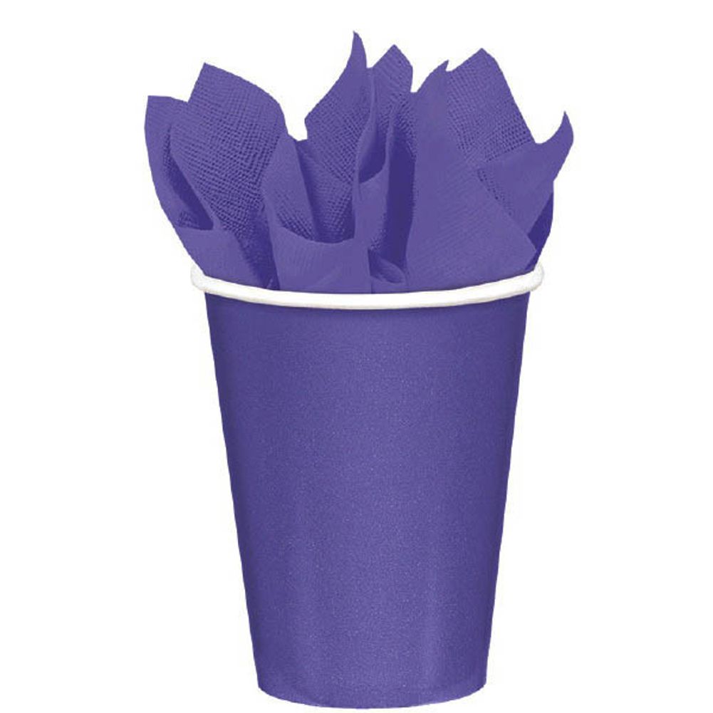 New Purple 9 oz Paper Cups (8ct)