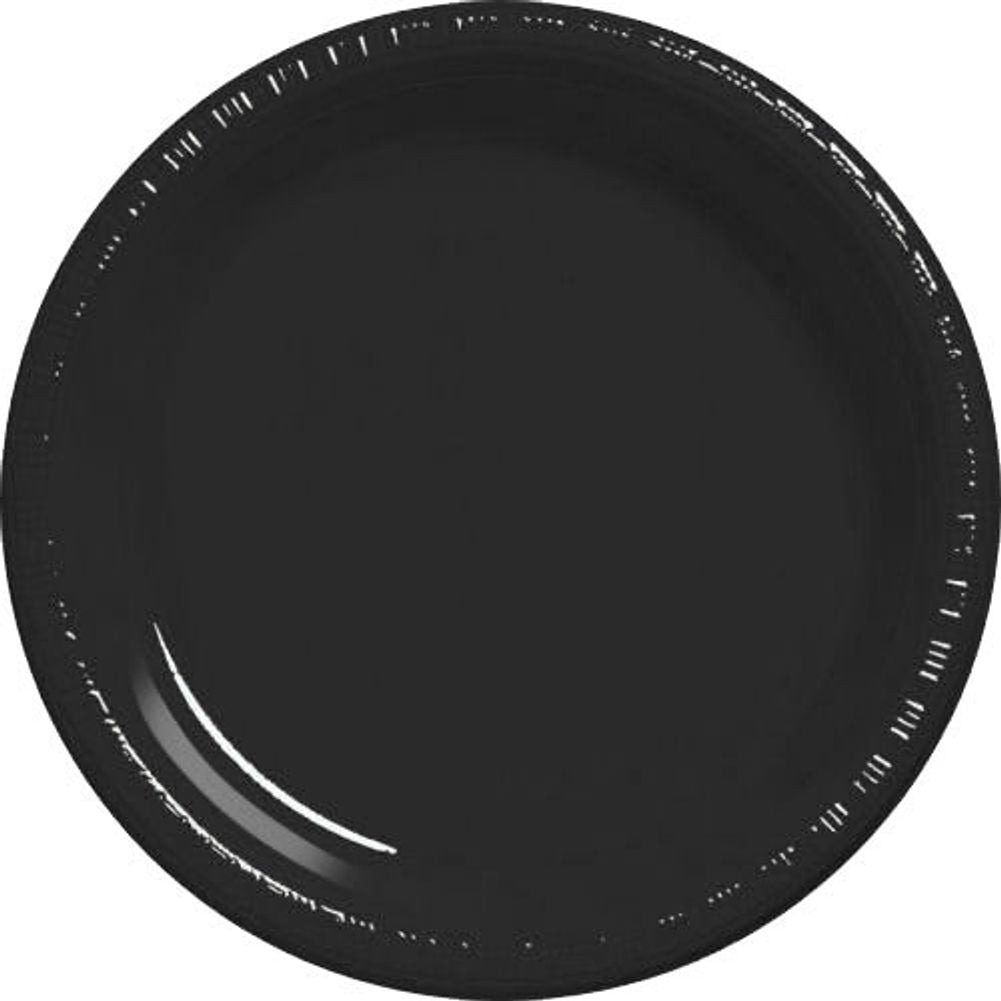 Jet Black Plastic Dessert Plates (50ct)
