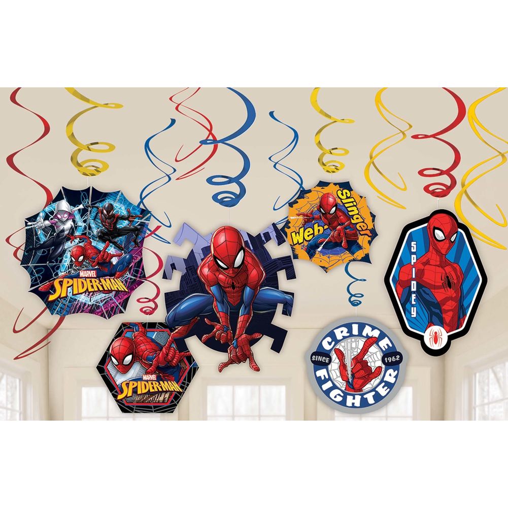 Spider-Man Webbed Wonder Swirl Decorations, 12ct