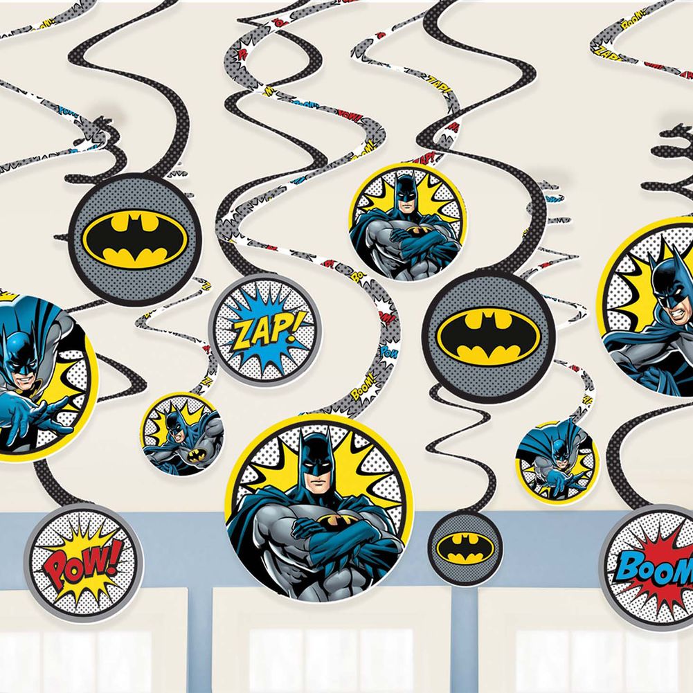 Justice League Heroes Unite Batman Swirl Decorations (12ct)