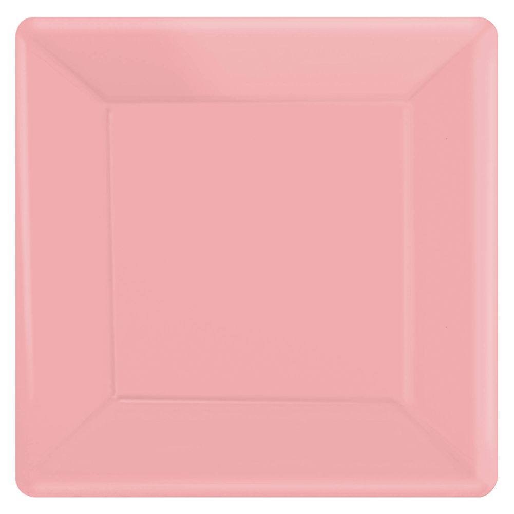 New Pink Square Paper Banquet Plates (20ct)