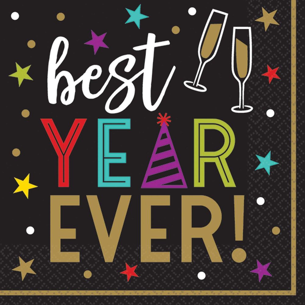 Bright New Year's Eve Beverage Napkins (125 ct)