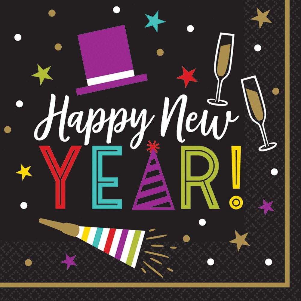 Bright New Year's Eve Luncheon Napkins (125 ct)