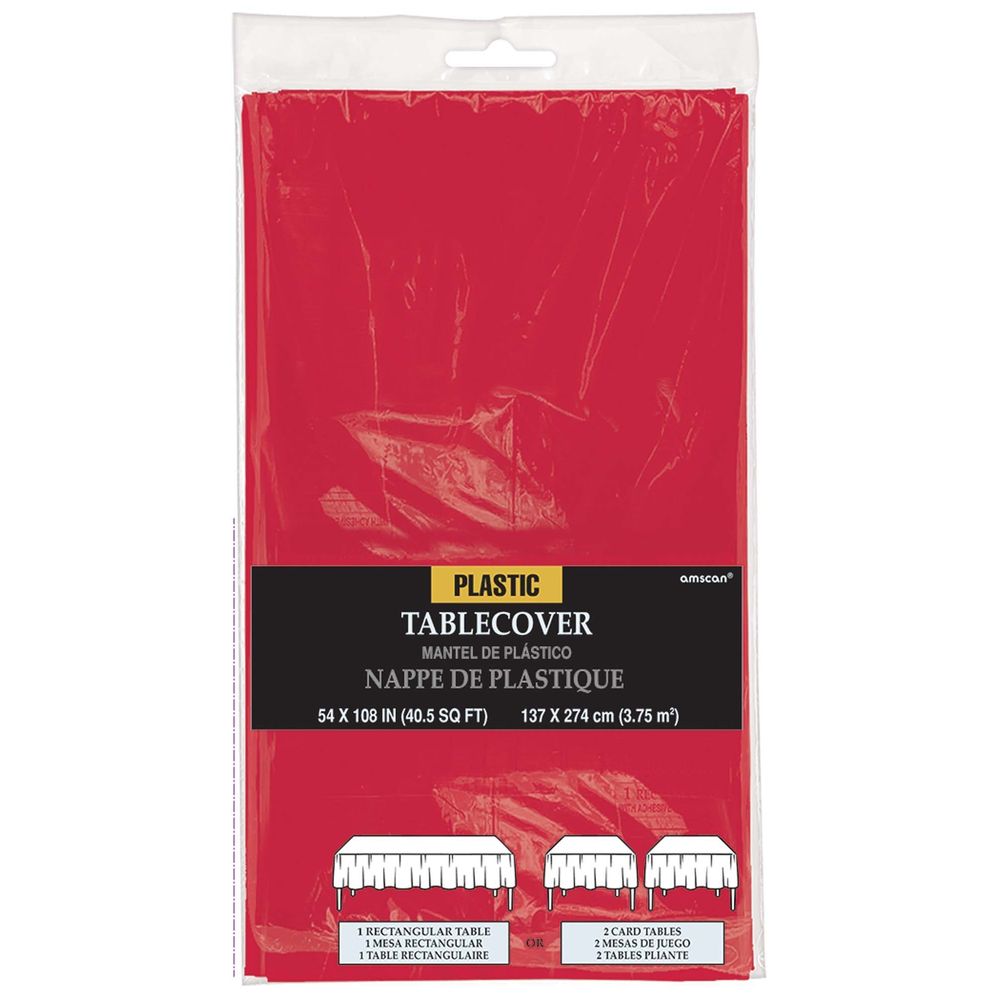 Apple Red Plastic Rectangle Tablecover