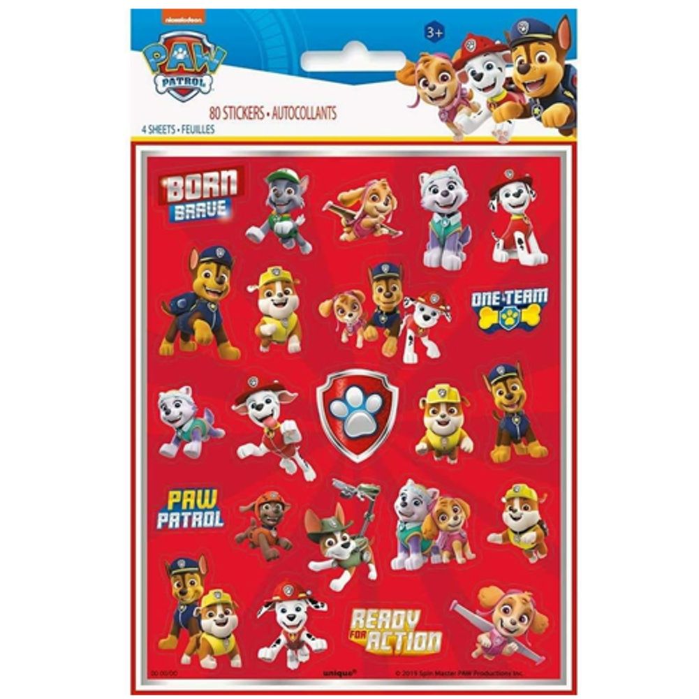 Paw Patrol Sticker Sheets (4ct)