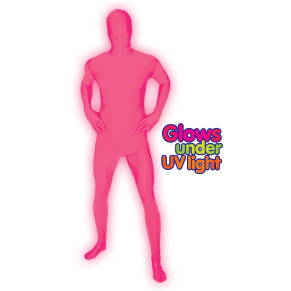 Pink Fluorescent Morphsuit Mens Large