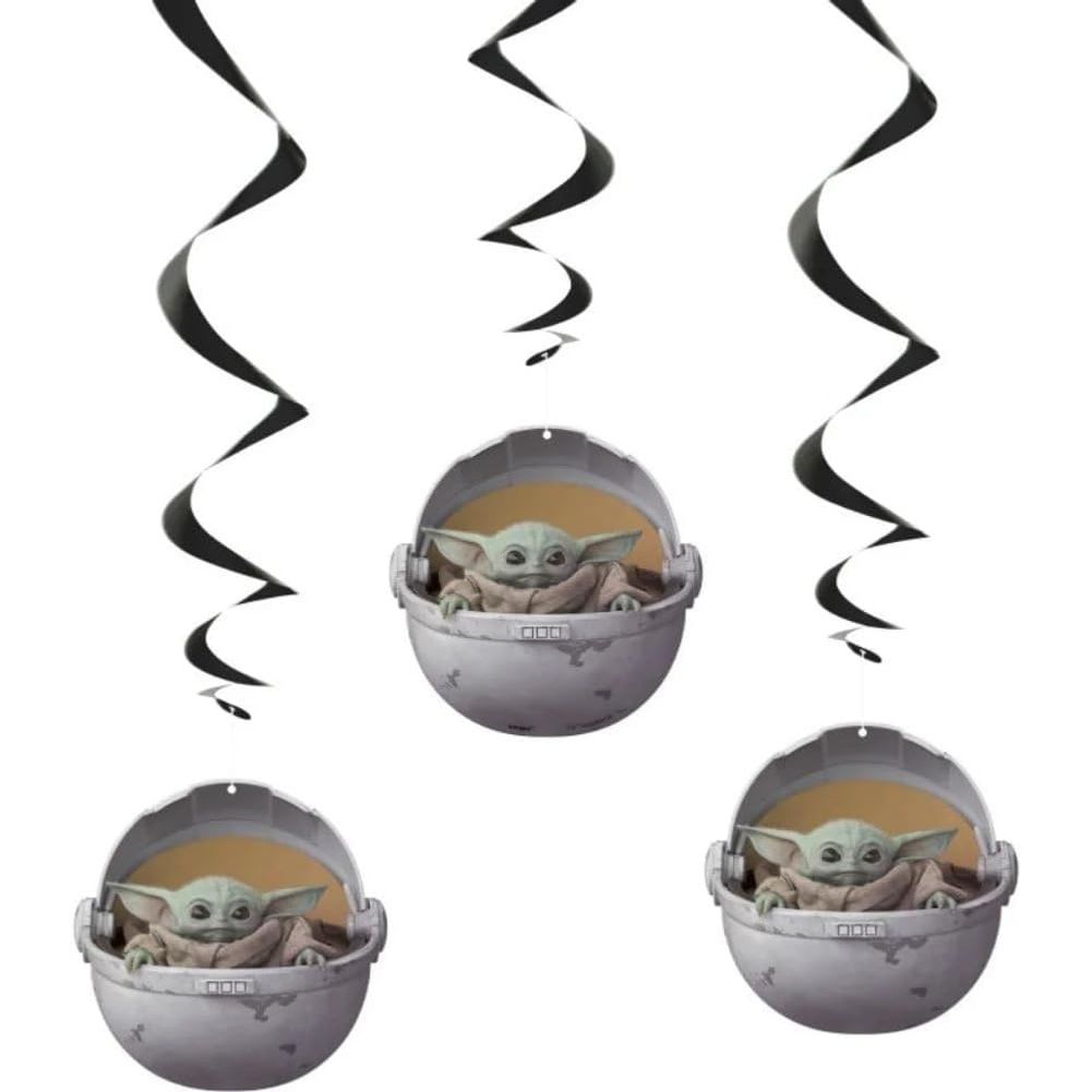 Mandalorian The Child Hanging Swirl Decorations (3ct)