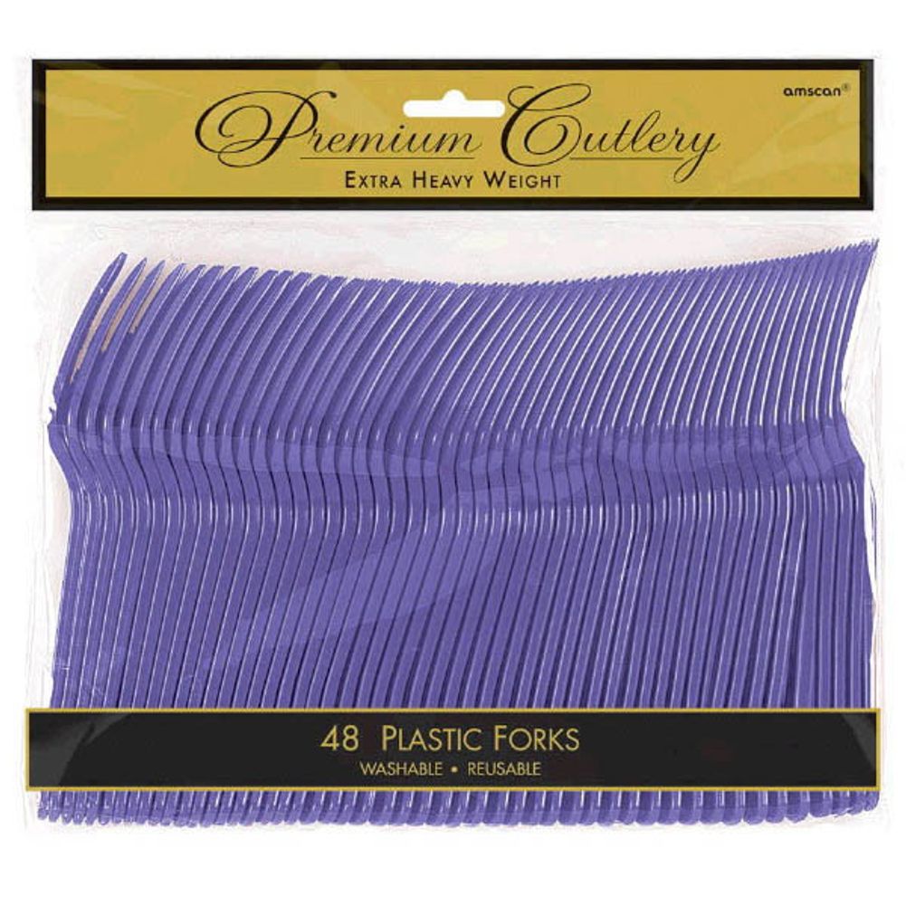 New Purple Plastic Forks (48ct)