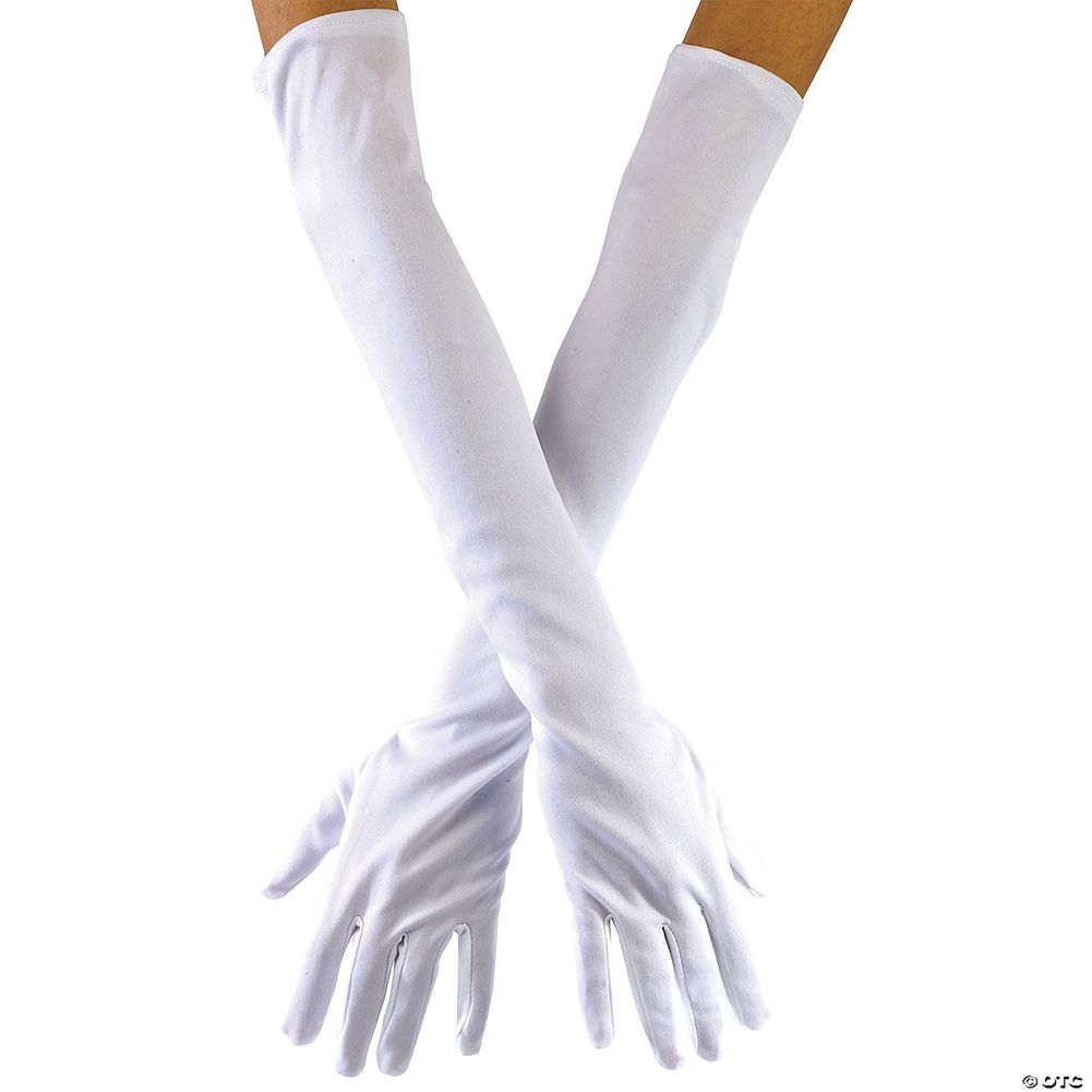 20.5" White Opera Gloves