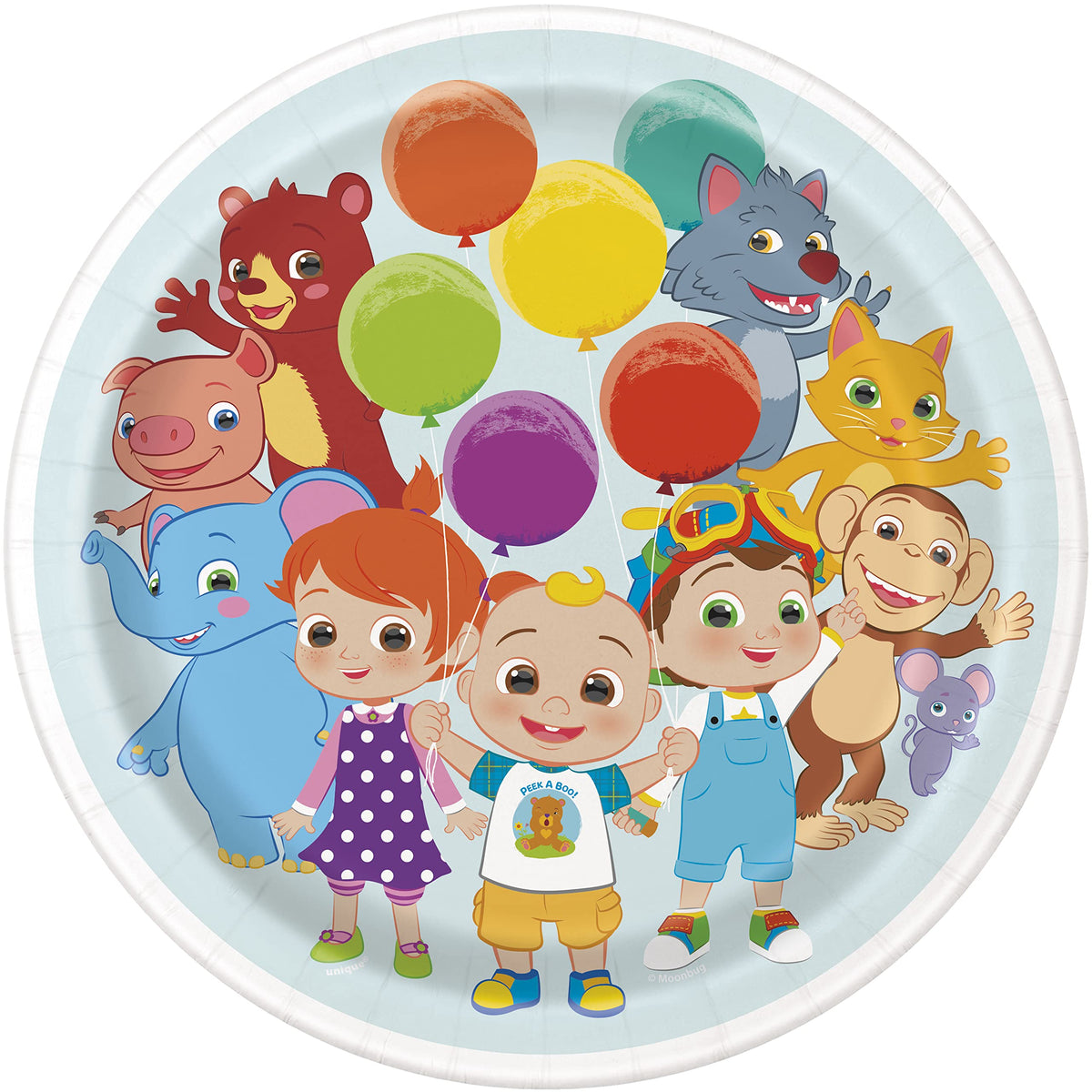 Cocomelon Birthday Party Kit for 16 – 9 Inch Plates, Napkins, Table Cover, Banner and Balloons (42 pc) – photo 3
