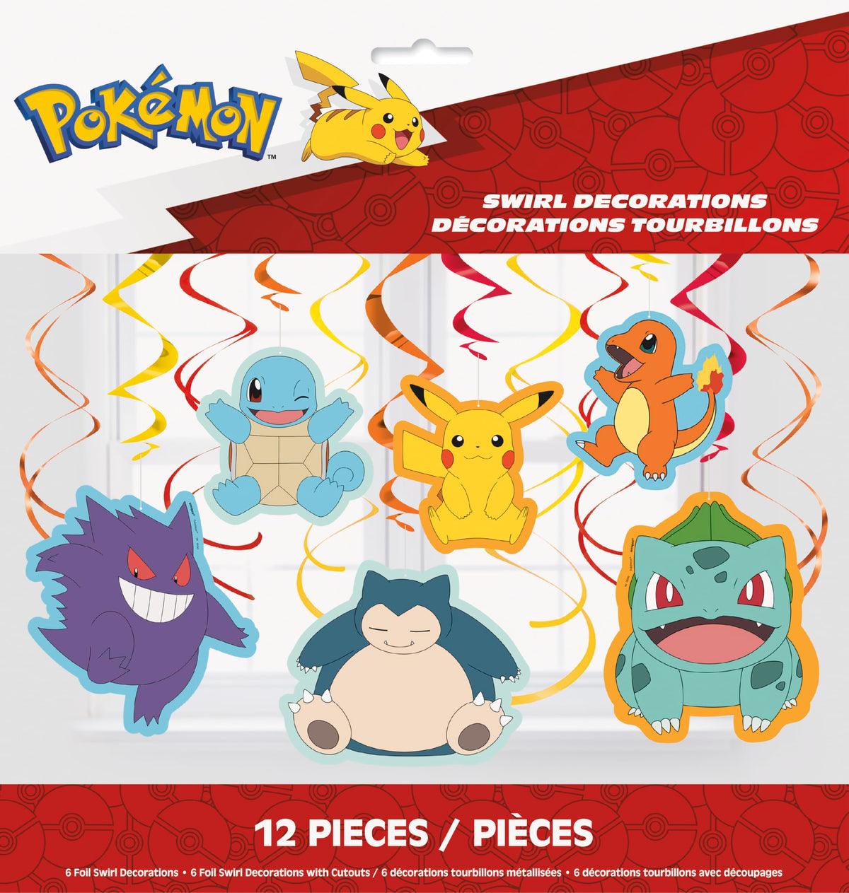 Pokémon Birthday Party Kit for 16 – 9 Inch Plates, Napkins, Table Cover, Cups, Banner, Balloons and Swirl Decorations (74 pc) – photo 6