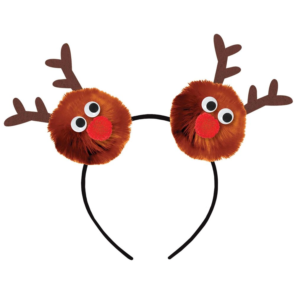 Pom Pom Reindeer Headband (1 ct)