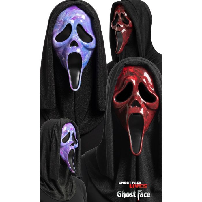 Marble Ghost Face® Mask - RED