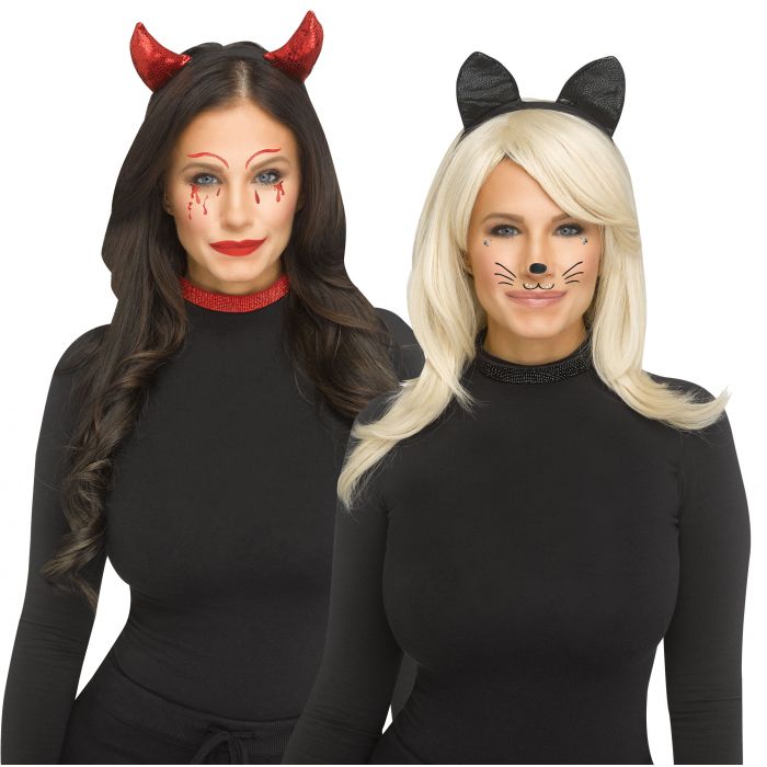 Bling Devil & Cat Kit Asst Cat, Devil (Ears, Choker, Face Tattoos)