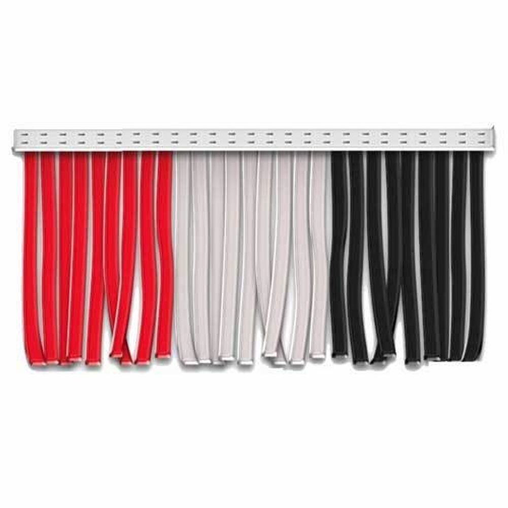 Red, Black, and White Poly Fringe Banner 60 Ft.