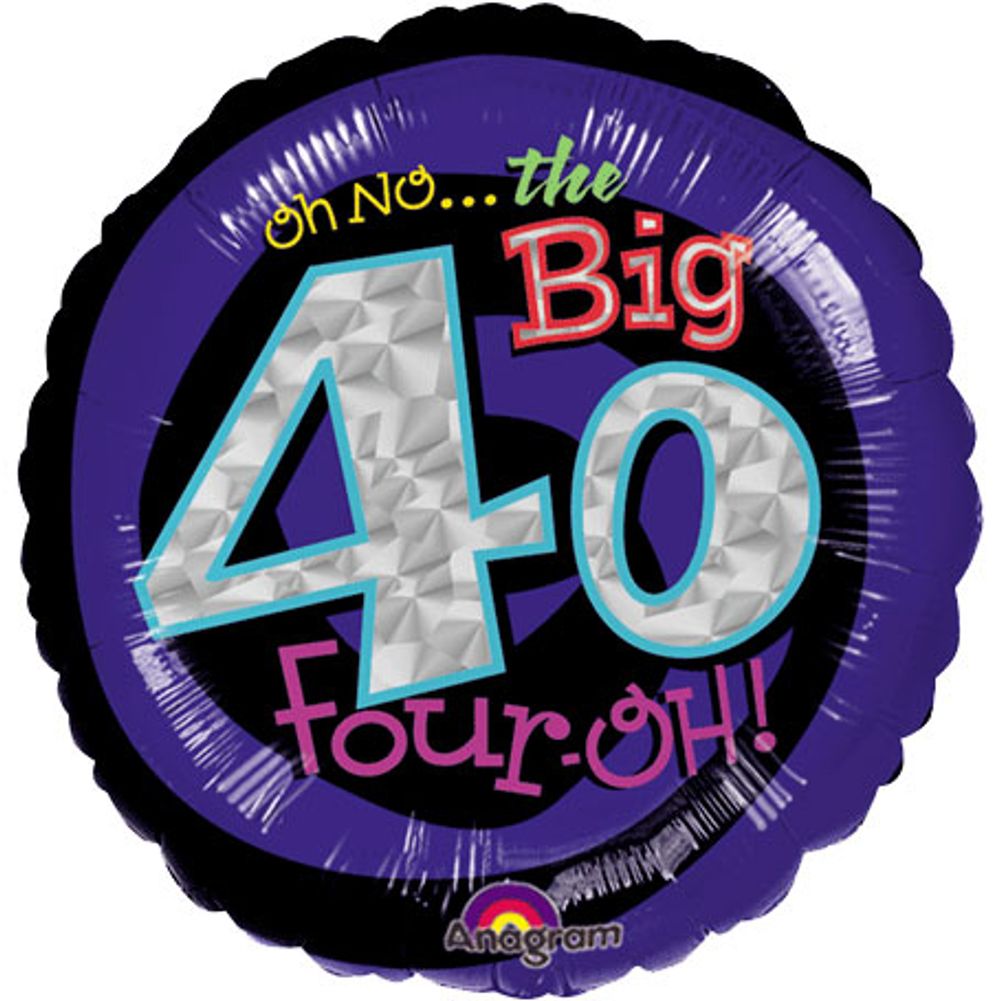 18" Oh No Birthday 40 Prismatic Balloon (1 ct)