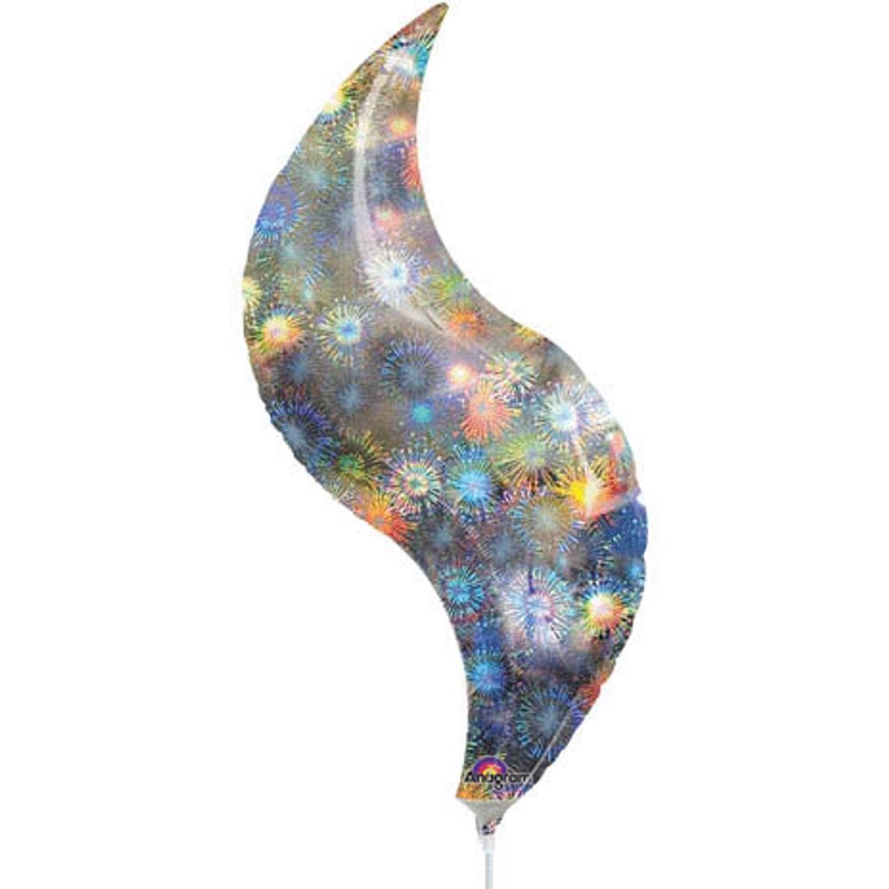 28" Fireworks Holographic Curve