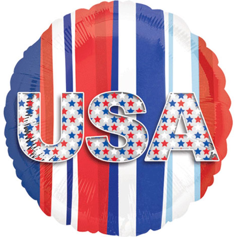 18" USA Stars & Stripes Foil Balloon