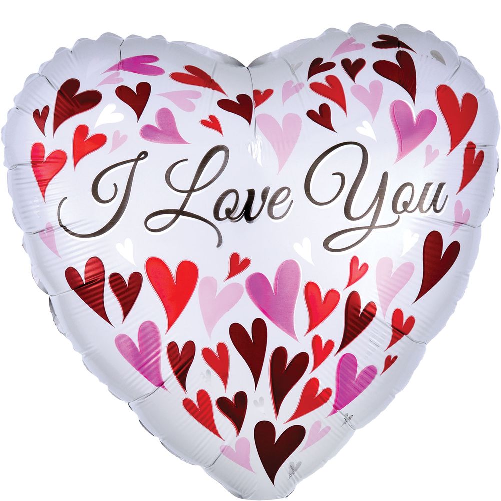 18" Love You Happy Hearts Foil Balloon (1ct)