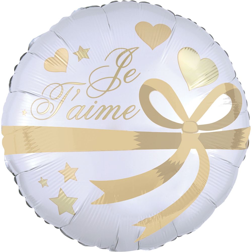 18" Je T'aime Wrapped With Gold Foil Balloon (1ct)
