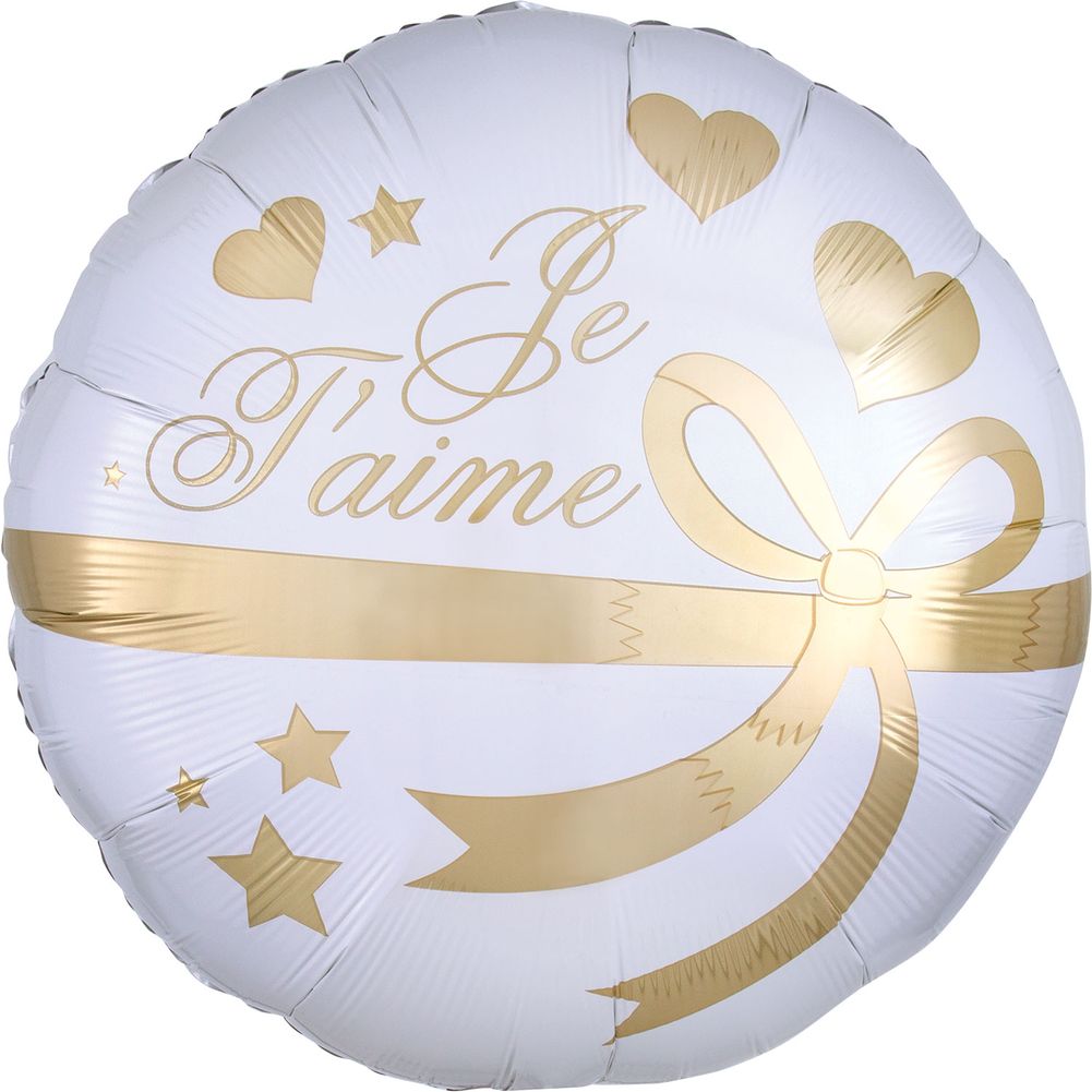 28" Je T'aime Wrapped With Gold Jumbo Foil Balloon (1ct)