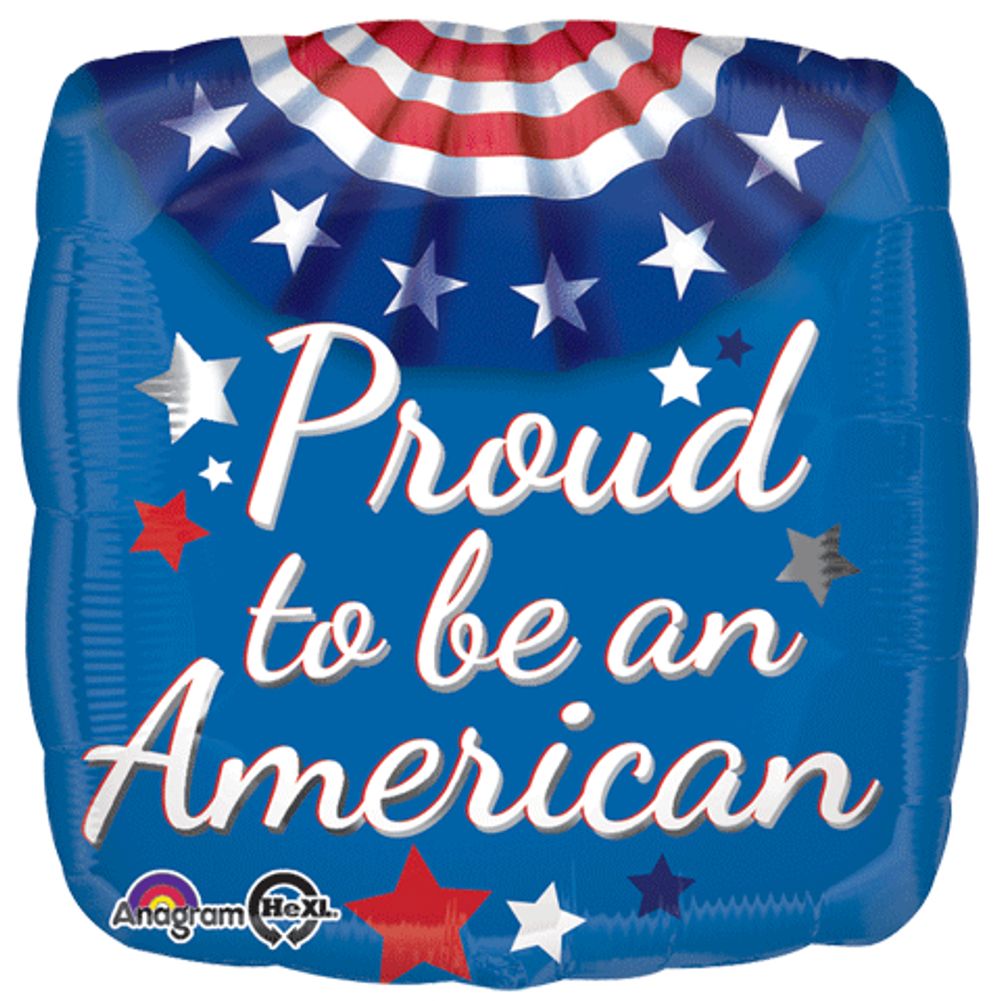 18" Proud To Be An American Bunting Foil Balloon