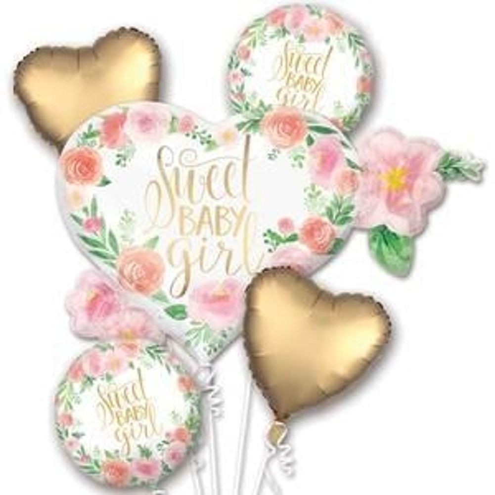 FLORAL BABY GIRL BOUQUET OF BALLOONS