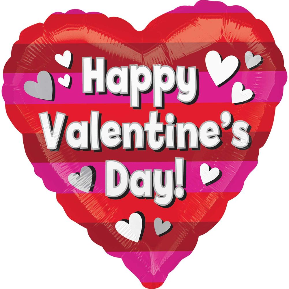 18" Striped Valentine's Day Vlp Foil Balloon (1ct)