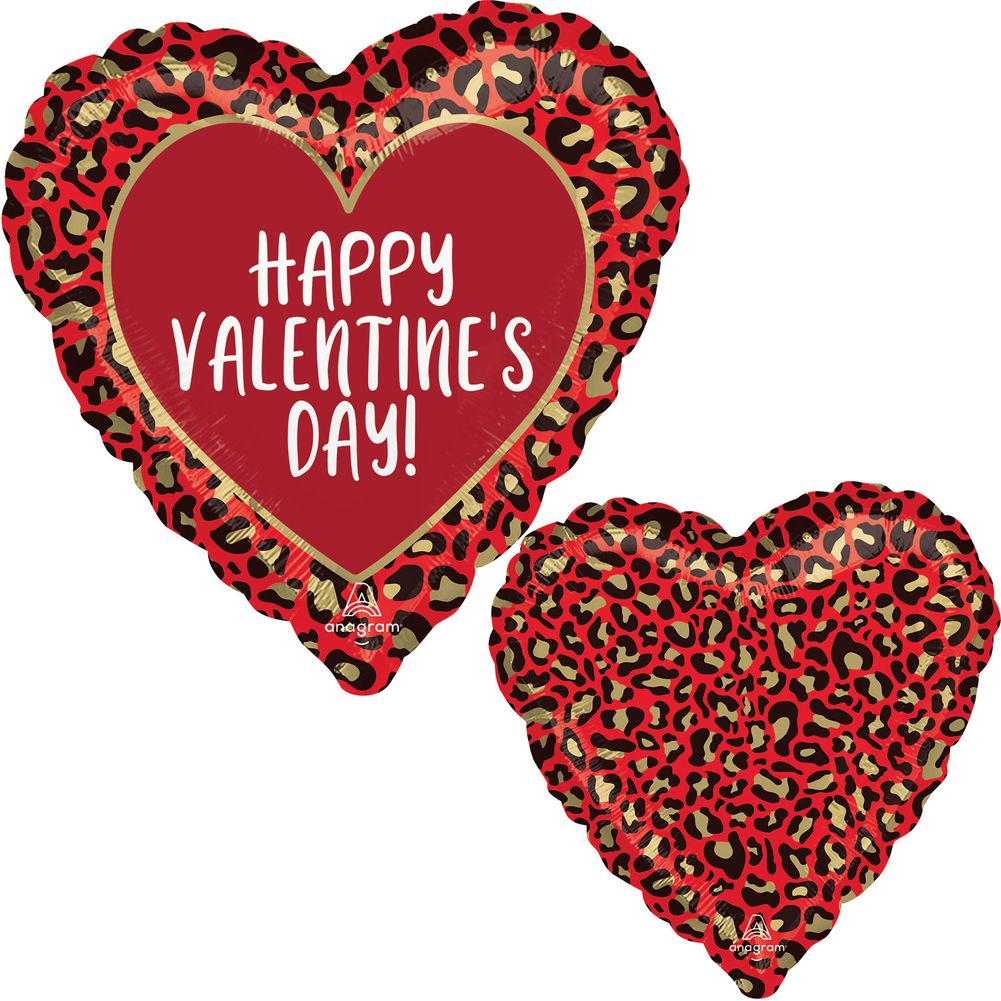 18" Animal Print Happy Valentine's Day Foil Balloon (1ct)