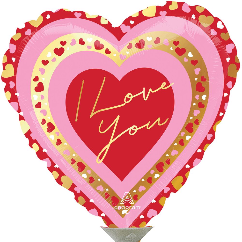4" I Love You Pretty Hearts Micro Foil Balloon (1ct)