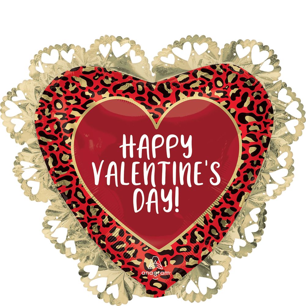 23" Animal Print Happy Valentine's Day Intricates Foil Balloon (1ct)