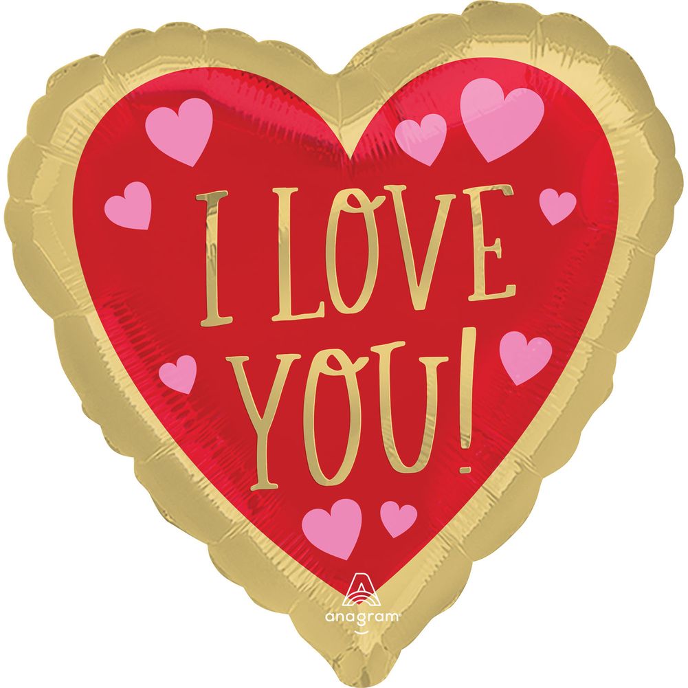 18" Love You Red & Gold Foil Balloon (1ct)