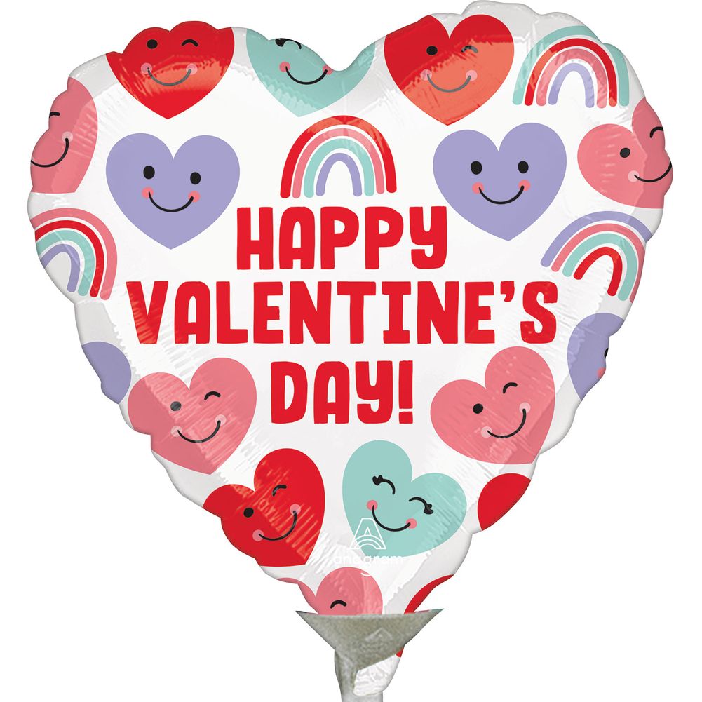 9" Happy Valentine's Day Cute Hearts Mini Foil Balloon (1ct)