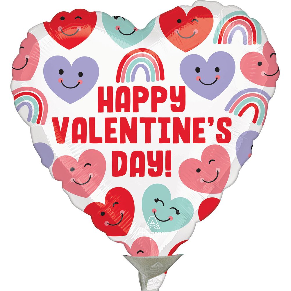 4" Happy Valentine's Day Cute Hearts Micro Foil Balloon (1ct)