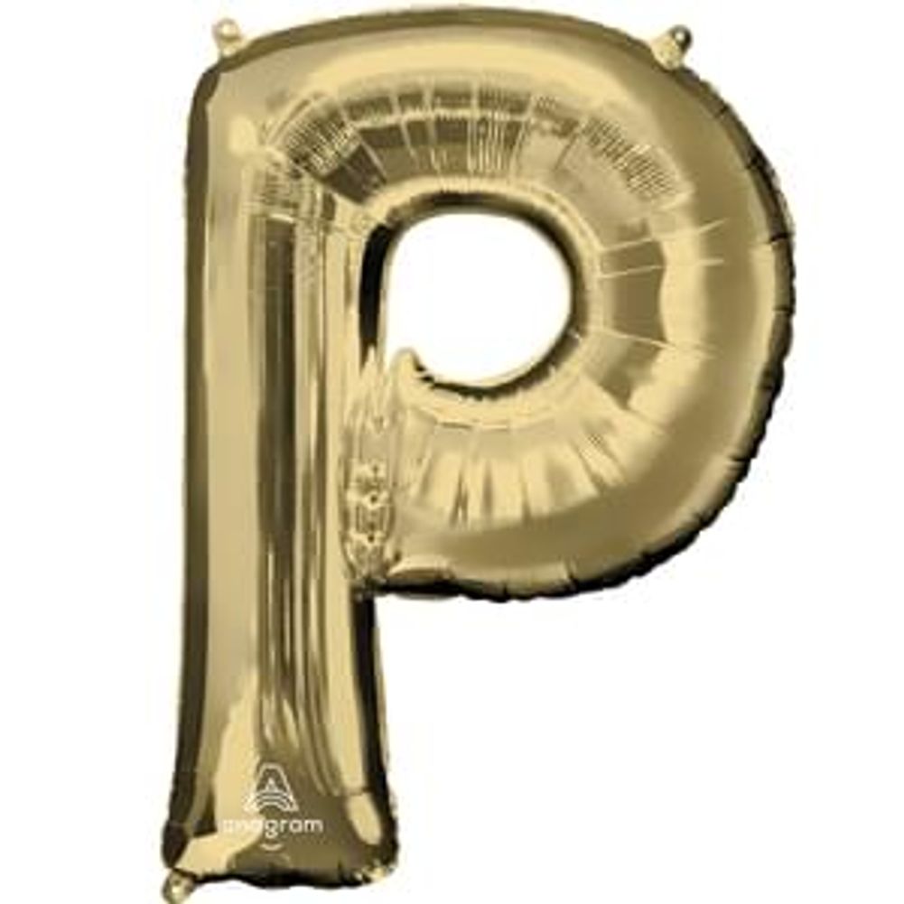 34" Letter P White Gold Foil Balloon (1ct)