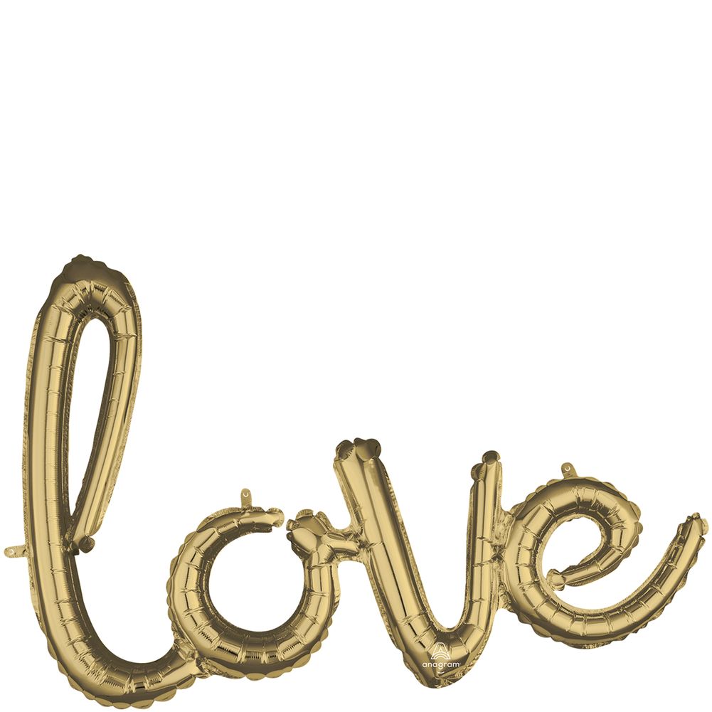 31" Love White Gold Script Phrase Foil Balloon (1ct)
