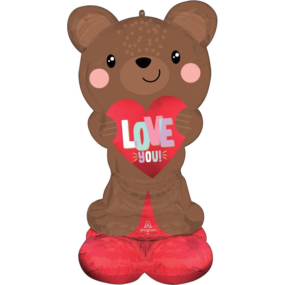 55" Satin Brown Love Bear Airloonz Large Foil Balloon (1ct)
