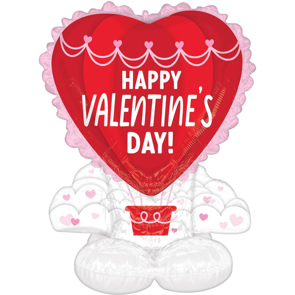 55" Valentine Hot Air Balloon Airloonz Large Foil Balloon (1ct)
