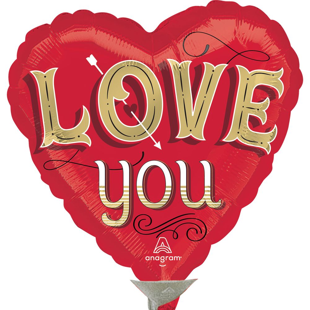 4" Just My Type Love You Micro Foil Balloon (1ct)