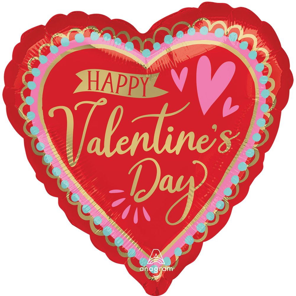 18" Happy Valentine's Day Artistic Affection Foil Balloon (1ct)