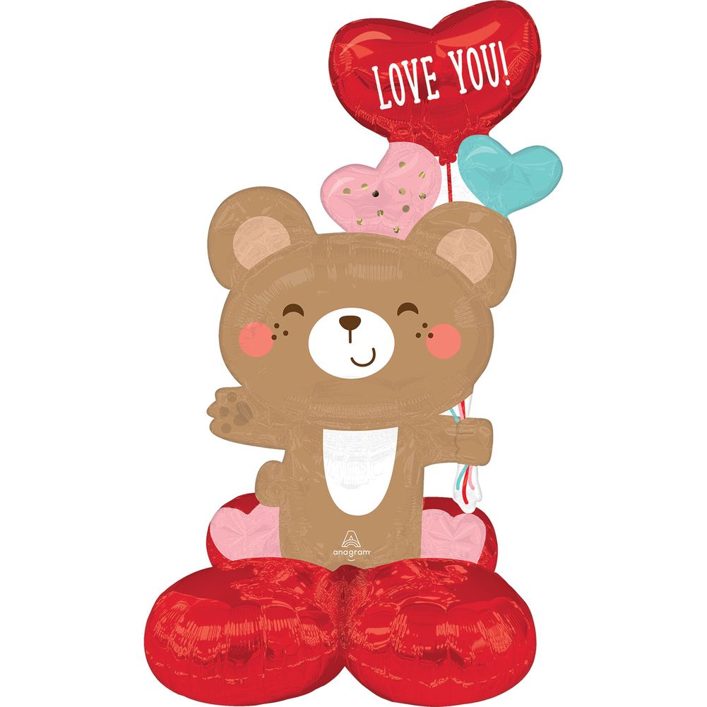 39" Love You Bear Hug Airloonz Junior Foil Balloon (1ct)