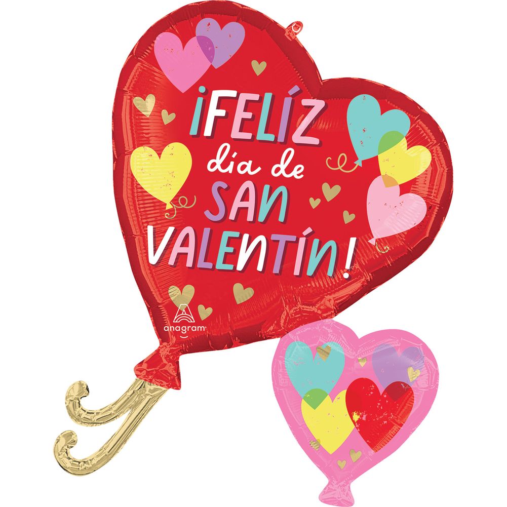 29" Hearts On Hearts Spanish Valentine Super Shape Foil Balloon (1ct)