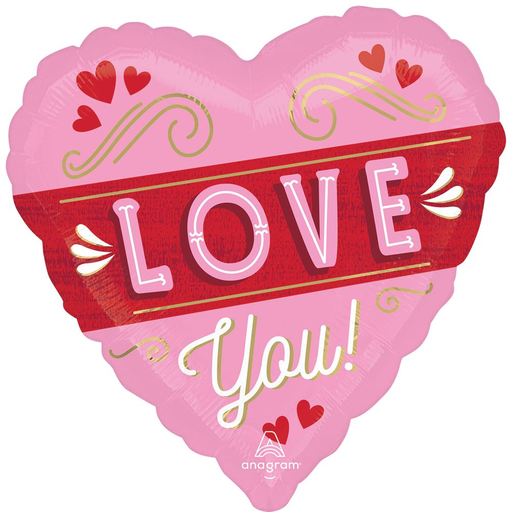 28" Retro Love Jumbo Foil Balloon (1ct)