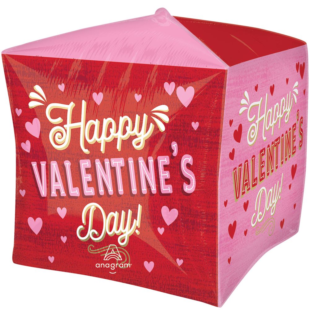 15" Retro Valentine's Day Ultra Shape Cubez Foil Balloon (1ct)