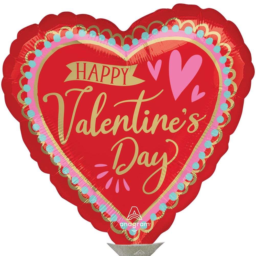 9" Happy Valentine's Day Artistic Affection Mini Foil Balloon (1ct)