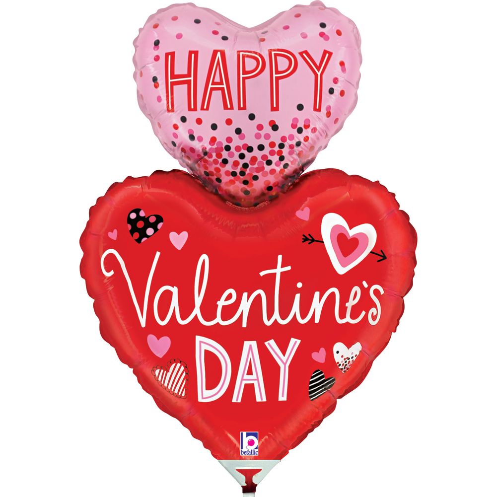 9" Valentine Hearts Mini Shape Foil Balloon (1ct)