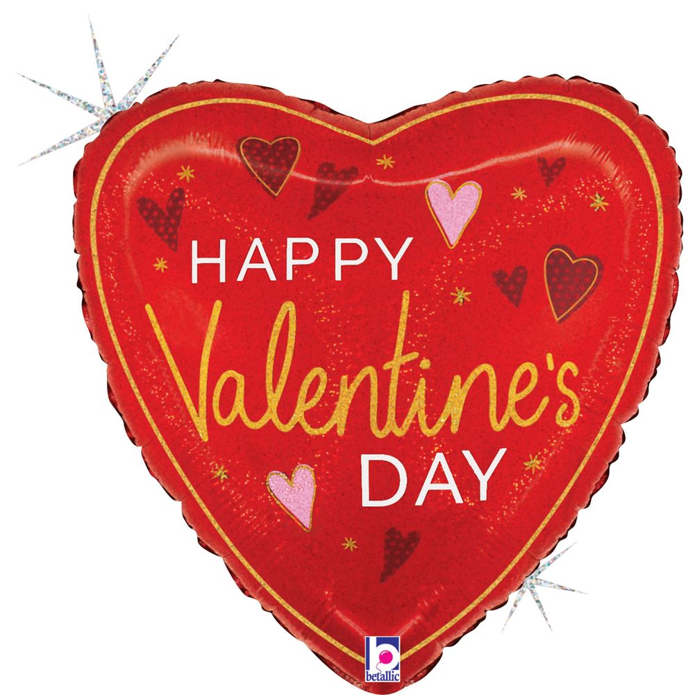 4" Elegant Valentine Hearts Micro Foil Balloon (1ct)