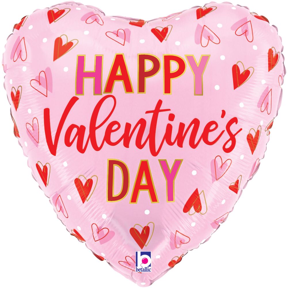 9" Valentine Hearts Mini Foil Balloon (1ct)