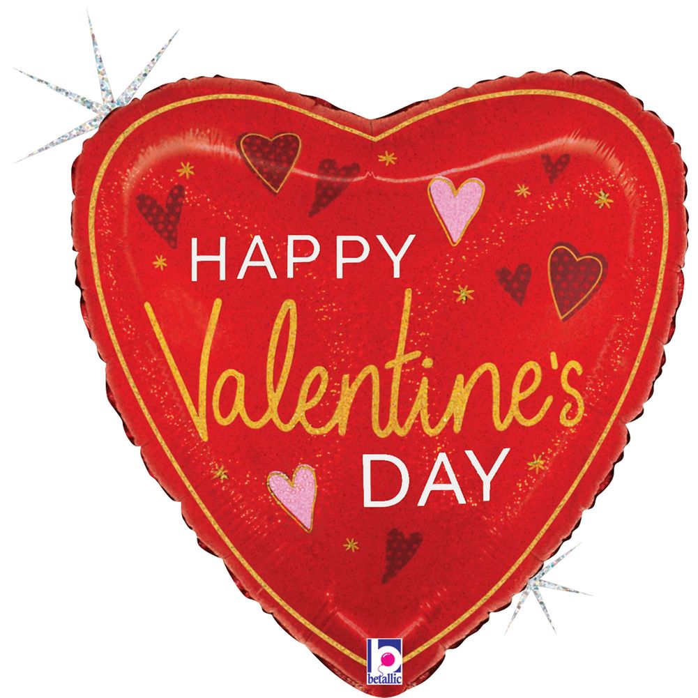 9" Elegant Valentine Hearts Mini Foil Balloon (1ct)